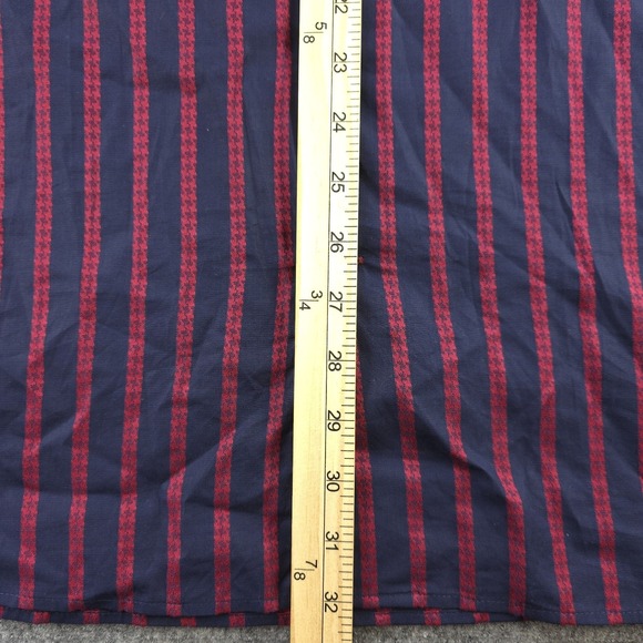 Visconti Black Shirt XL Blue Red Vertical Striped Long Sleeve Button Up Cotton - Picture 5 of 8
